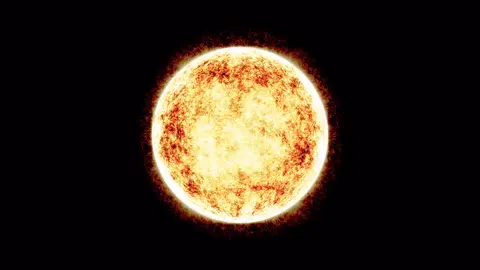 The sun throwing particles and light into the dark.