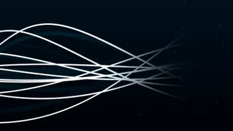Black and white forms folding through each other on loop.