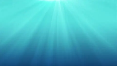 Deep ocean blue with light filtering down through it.