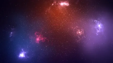 Points of starlight drifting and turning together.
