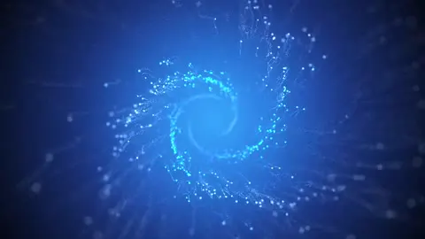 A row of blue lights pulsing in sequence.