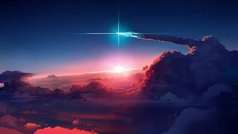 The evening sun setting as the first star appears.