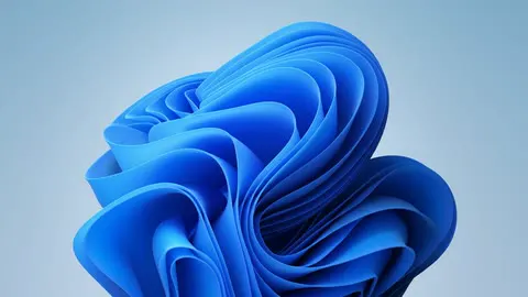 Blue light blooming outward in three dimensions.
